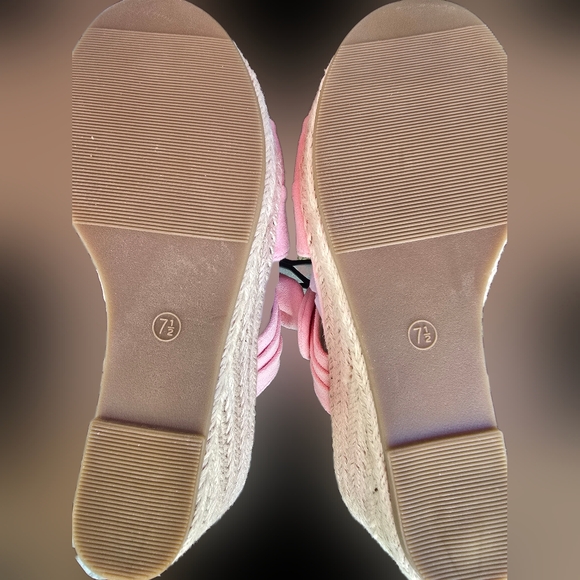 NEW Fashare Elegant Pink Bow Wedge Sandals - Picture 5 of 5